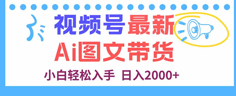 视频号AI图文带货教程，日入2000+，新手轻松上手-网赚项目资源库
