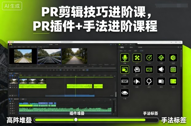 PR剪辑技巧进阶课程：掌握PR插件与手法进阶技巧-网赚项目资源库