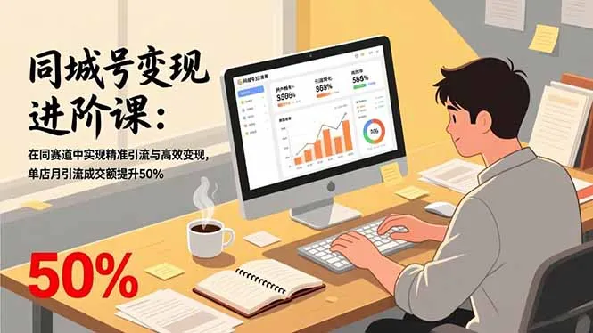 同城号变现进阶课：揭秘如何实现精准引流与高效变现，单店月成交额提升50%-网赚项目资源库