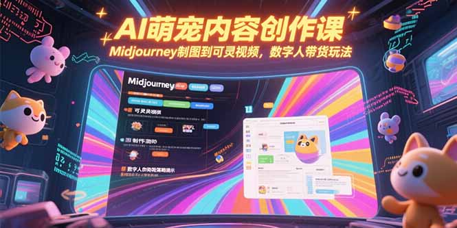 AI萌宠内容创作与Midjourney制图结合，可灵视频制作及数字人带货策略-网赚项目资源库