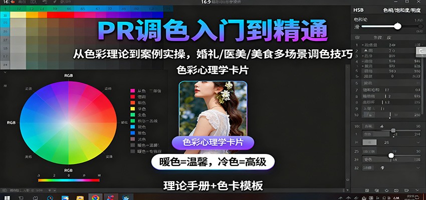 PR调色技巧全攻略：色彩理论到实战案例，涵盖婚礼、医美、美食多场景-网赚项目资源库
