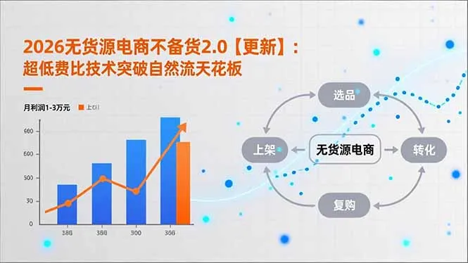 2026年无货源电商新突破：单店月利润1-3万元，无需备货技术革新-网赚项目资源库