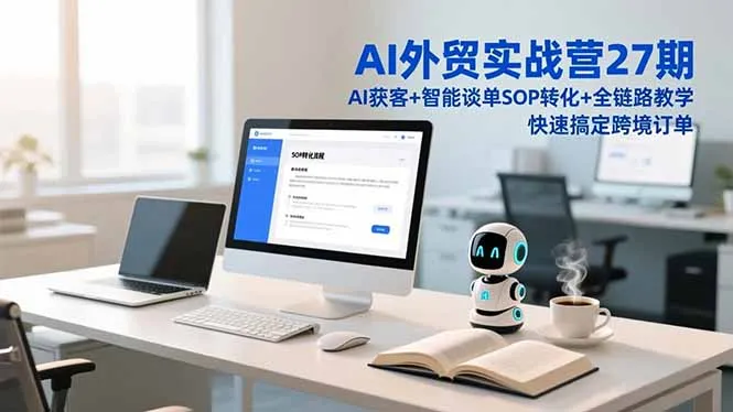 AI外贸实战营27期:AI获客、智能谈单、SOP转化及全链路教学,助力快速完成跨境订单-网赚项目资源库
