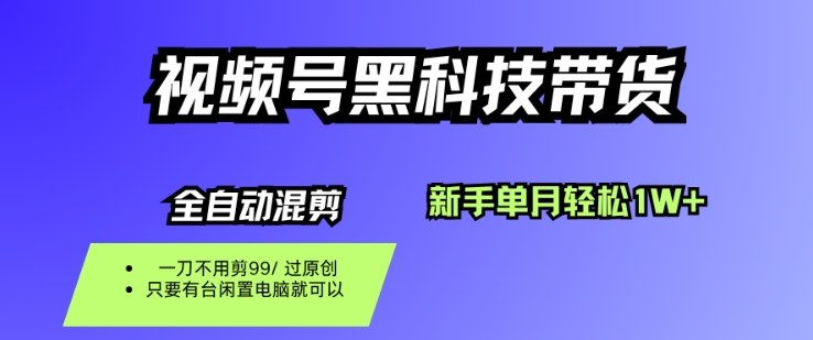 视频号黑科技短视频带货，新手月入1万+，纯搬运零成本【揭秘】-网赚项目资源库