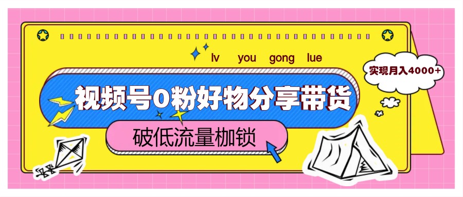 视频号0粉丝带货攻略，月入4000+轻松突破流量瓶颈-网赚项目资源库