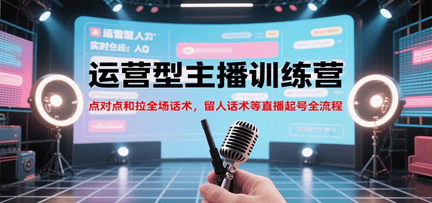 运营型主播训练营:点对点互动话术、拉全场技巧及起号全流程(更新至8月)-网赚项目资源库