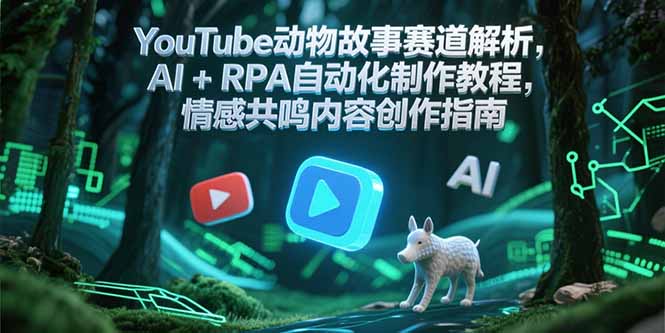 YouTube动物故事赛道AI+RPA自动化制作教程,情感共鸣内容创作指南-网赚项目资源库