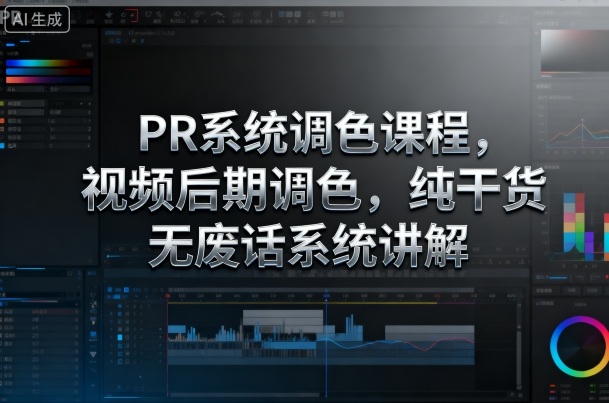 PR系统调色课程：视频后期调色技巧，系统讲解，干货满满-网赚项目资源库