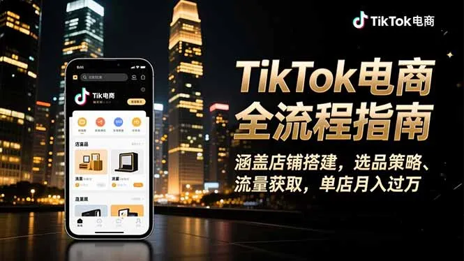 TikTok电商全攻略：从店铺建立到月入过万，精选策略与流量秘籍-网赚项目资源库