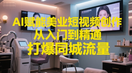 AI助力美业短视频创作，从入门到精通，同城流量爆棚，AI工具实操落地-网赚项目资源库