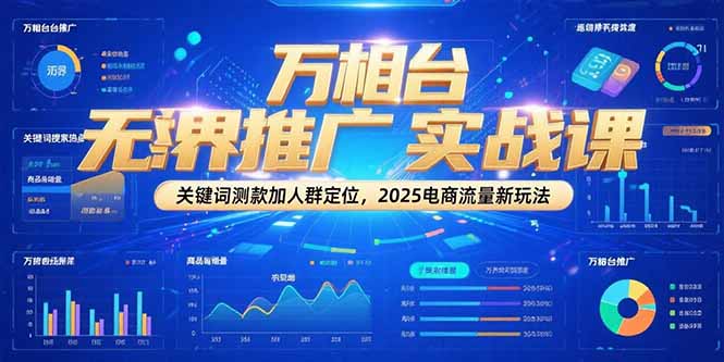 万相台无界推广实战课：2025年电商流量新策略，关键词测款与人群定位-网赚项目资源库