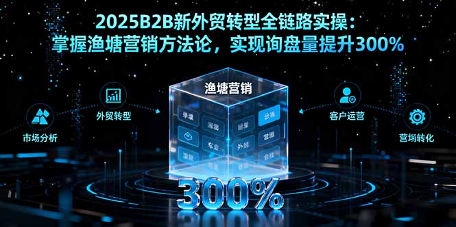 2025B2B外贸转型全链路实操：掌握渔塘营销方法论，询盘量提升300%-网赚项目资源库
