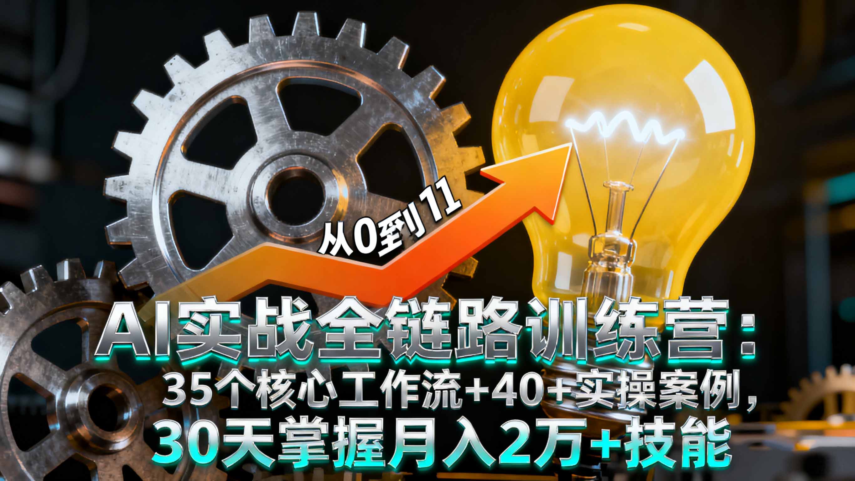 AI实战全链路训练营：35个核心工作流+40实操案例，30天掌握月入2万技能-网赚项目资源库