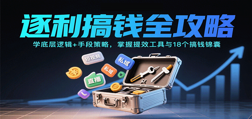 《逐利搞钱全攻略:掌握底层逻辑与高效策略,使用提效工具及18个锦囊》-网赚项目资源库