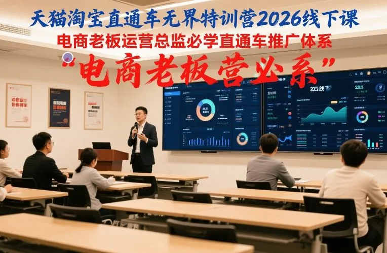 天猫淘宝直通车无界特训营2026线下课程，电商运营总监必学直通车推广体系-网赚项目资源库