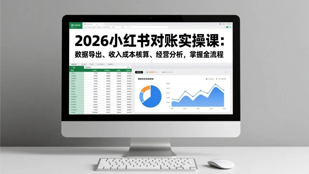 2026小红书对账实操课：掌握数据导出、成本核算与经营分析全流程-网赚项目资源库