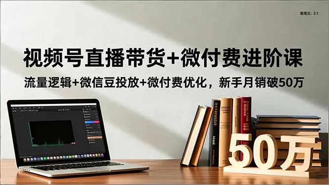 视频号直播带货微付费进阶课：流量逻辑+微信豆投放+优化技巧，新手月销50万-网赚项目资源库