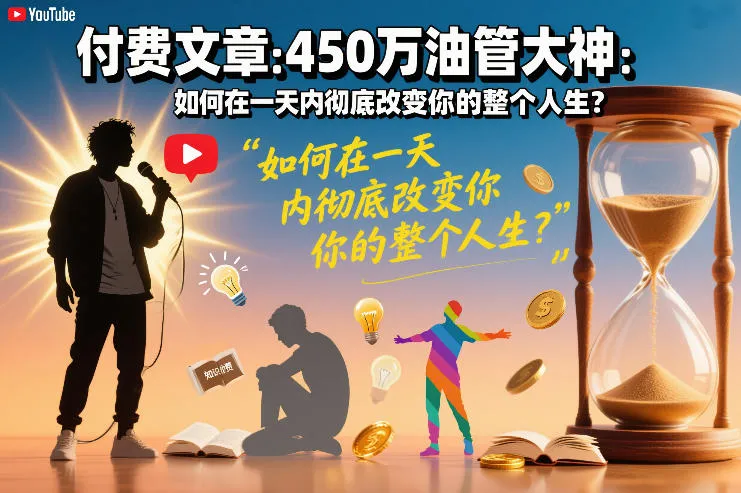 揭秘:450万油管大V分享的一天内彻底改变人生秘诀-网赚项目资源库