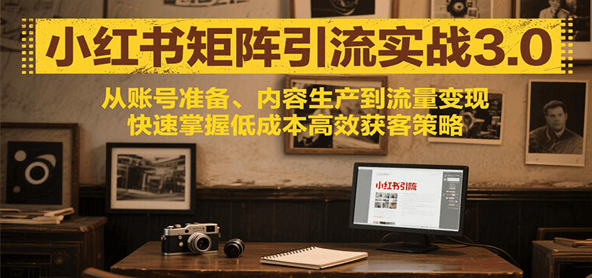 小红书矩阵引流3.0：掌握低成本高效获客策略，从账号到变现的全流程-网赚项目资源库