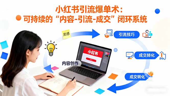 小红书引流爆单术:构建低成本、可持续的“内容-引流-成交”闭环系统-网赚项目资源库