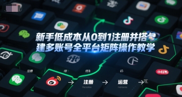 新手低成本从0到1搭建多账号全平台矩阵操作教程：手机号、邮箱、IP和工具-网赚项目资源库