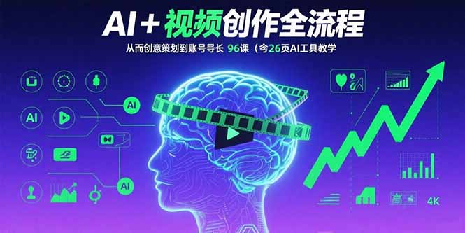 AI短视频创作全攻略：从创意到增长，96课+26工具教学-网赚项目资源库
