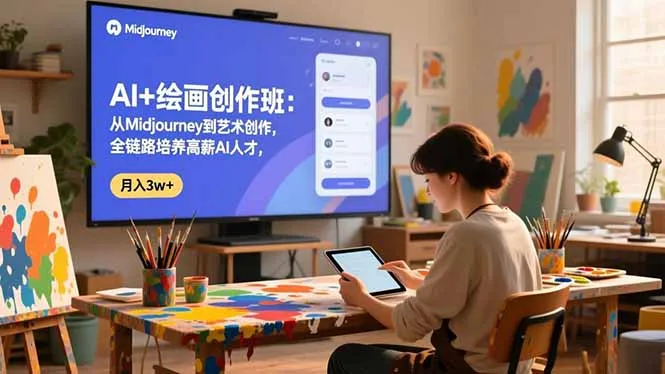 AI绘画创作班：Midjourney到艺术创作，全链路培养高薪AI人才，月入3万+-网赚项目资源库