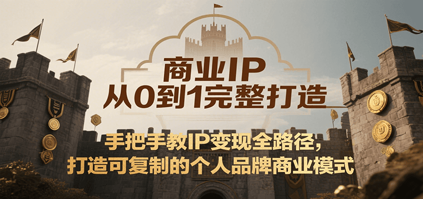 商业IP打造与变现：从零到一的完整指南，教你复制性个人品牌商业模式-网赚项目资源库
