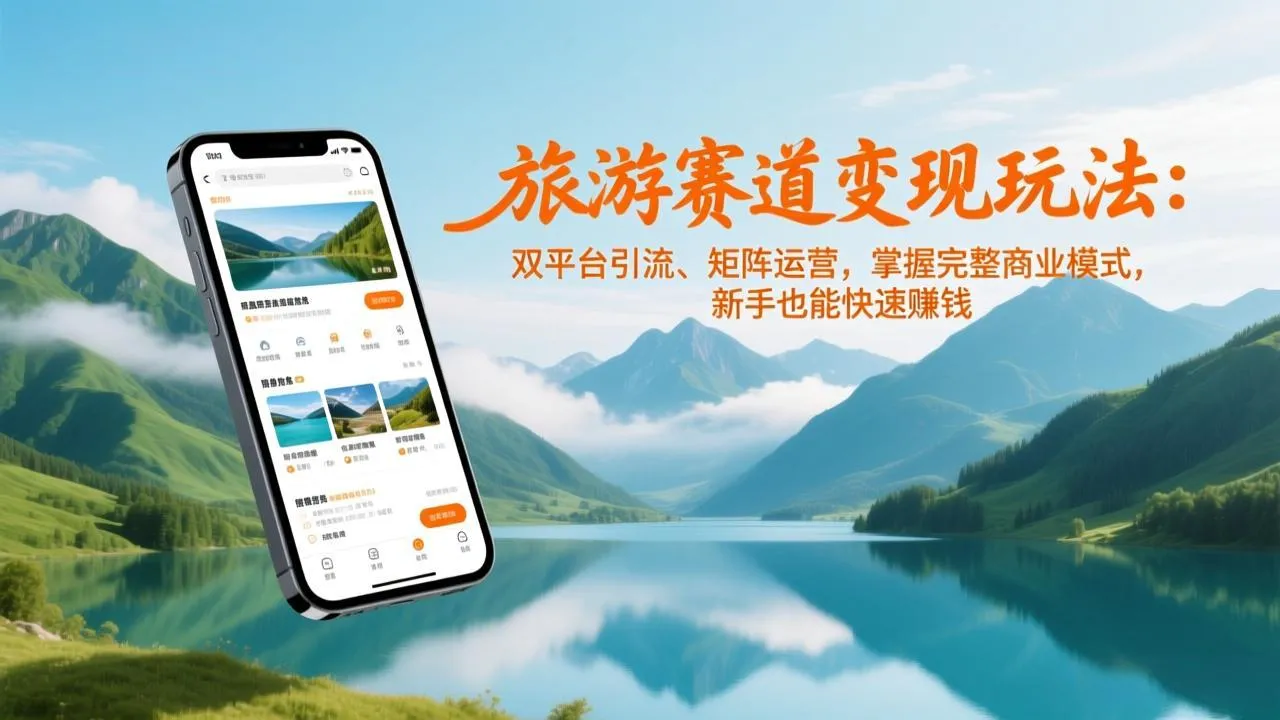旅游赛道变现攻略：双平台引流与矩阵运营，新手快速盈利指南-网赚项目资源库