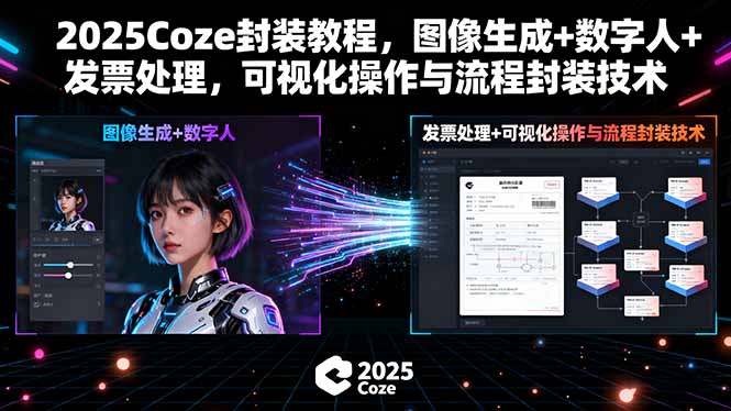 2025Coze封装教程：图像生成、数字人、发票处理与可视化操作技术-网赚项目资源库