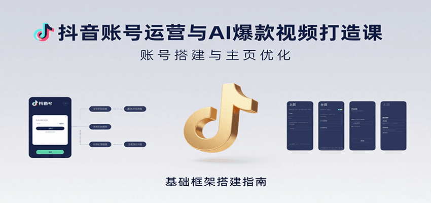 抖音账号运营与AI爆款视频打造课程：从搭建到特效制作全方位指导-网赚项目资源库