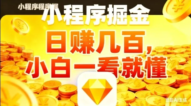 揭秘：微信小程序掘金项目，5分钟学会日入几块，小白也能轻松上手-网赚项目资源库