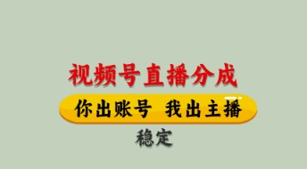 视频号直播分成招募，单月轻松变现8k，全程托管揭秘-网赚项目资源库