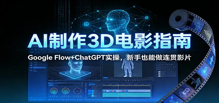 AI制作3D电影指南：Google Flow+ChatGPT实操，新手也能做连贯影片-网赚项目资源库
