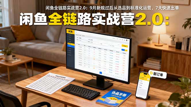 闲鱼全链路实战营2.0：9月新规后选品到运营，7天快速出单-网赚项目资源库