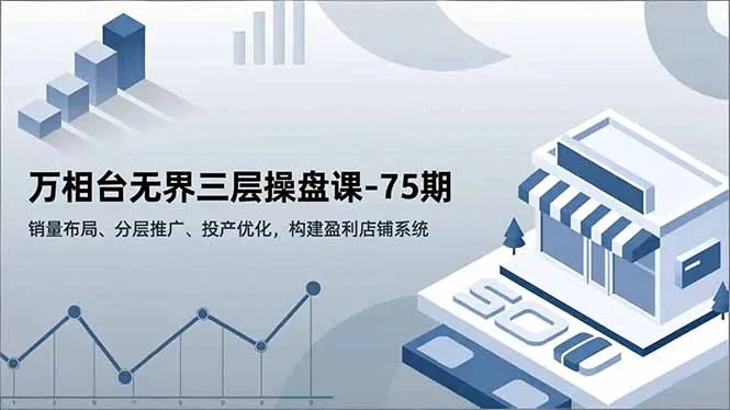 万相台无界三层操盘课75期：销量布局、分层推广、投产优化，打造盈利店铺系统-网赚项目资源库