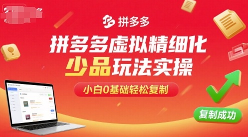 拼多多虚拟商品精细化运营策略,新手0基础轻松复制-网赚项目资源库