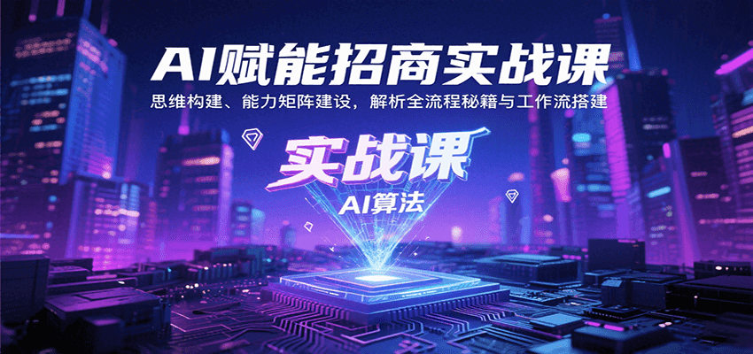 AI招商实战课程：思维构建与能力矩阵建设，全流程秘籍与工作流搭建解析-网赚项目资源库