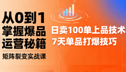 抖音小店爆品打造与矩阵裂变实战课程-网赚项目资源库