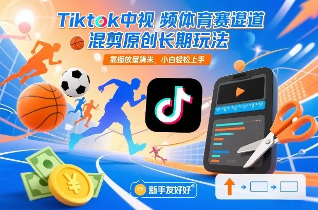 Tiktok视频体育赛道混剪:小白如何通过播放量赚取收益?-网赚项目资源库