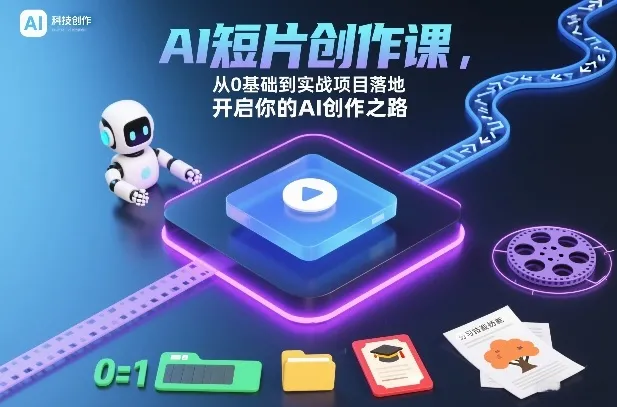 AI短片创作入门到实战：从零起步，打造你的AI创作项目-网赚项目资源库
