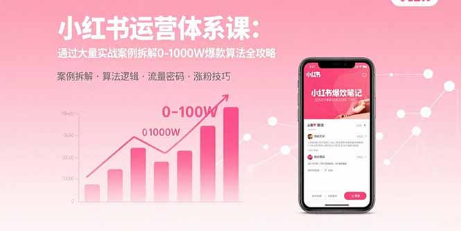 小红书运营体系课：实战案例解析0-1000W爆款算法全攻略-网赚项目资源库