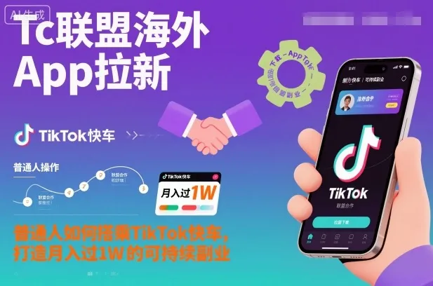 TikTok副业指南：普通人如何通过Tc联盟海外App实现月入过万-网赚项目资源库
