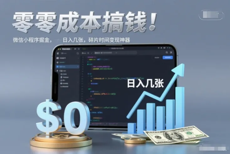 揭秘：微信小程序零成本赚钱技巧，日入几元，碎片时间变现神器-网赚项目资源库
