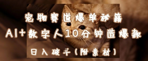 宠物赛道爆单攻略：AI+数字人10分钟打造爆款，日入1k00元-网赚项目资源库