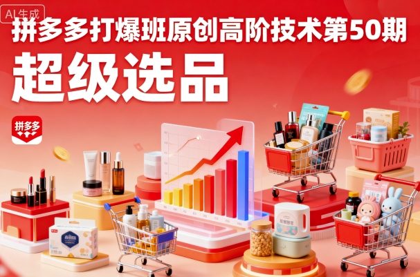 拼多多高阶技术第50期:揭秘超级选品策略-网赚项目资源库