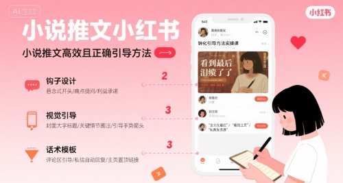 小红书小说推文高效转化引导实操课-网赚项目资源库