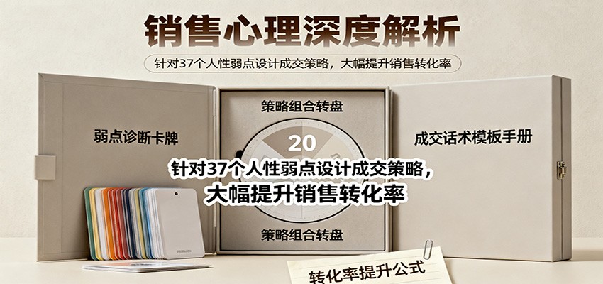 销售心理深度解析:37种人性弱点成交策略,提升转化率!-网赚项目资源库