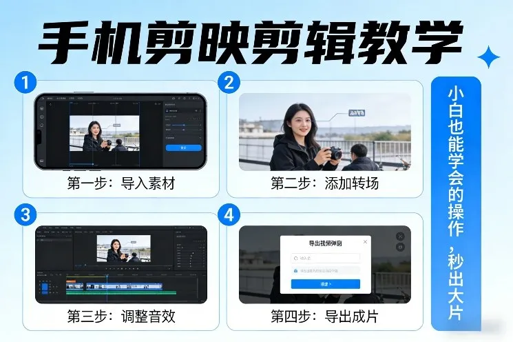 手机剪映剪辑教程：小白也能秒变大片制作高手-网赚项目资源库