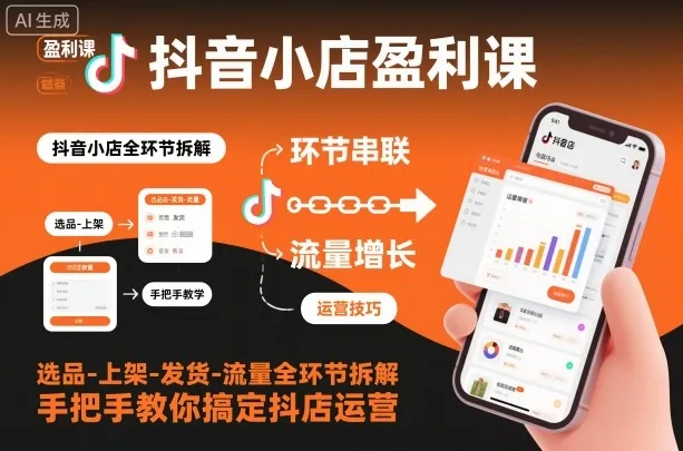 抖音小店运营全攻略：选品、上架、发货到流量提升，手把手教你打造爆款-网赚项目资源库